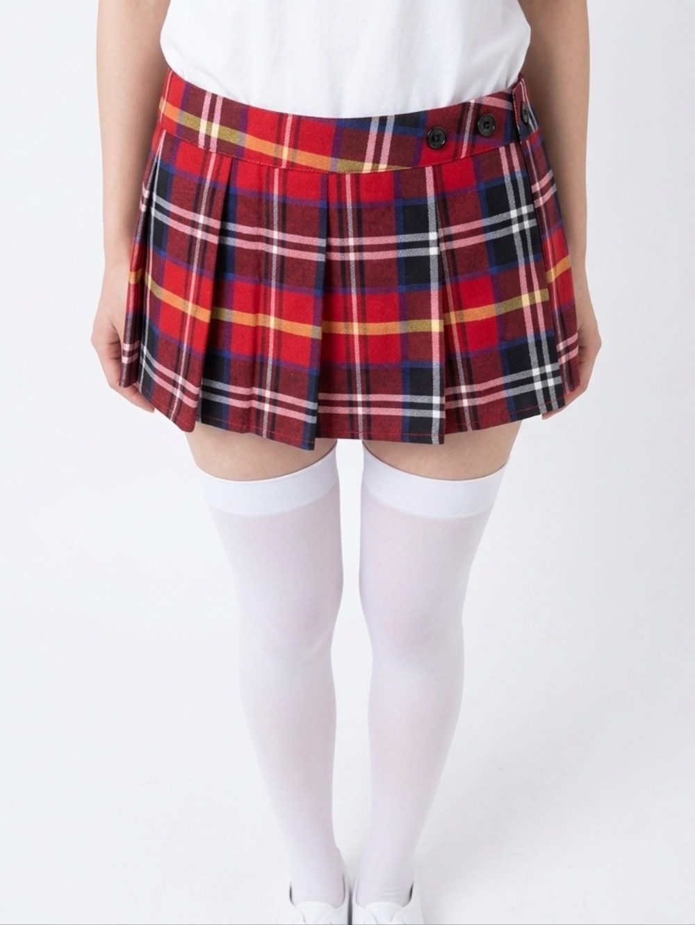 iEFiEL Red Plaid Micro Mini Skirt One Size NWT